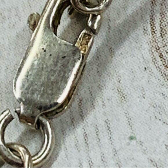 Sterling Silver Liquid Silver Glass Bead Necklace - Picture 2 of 3